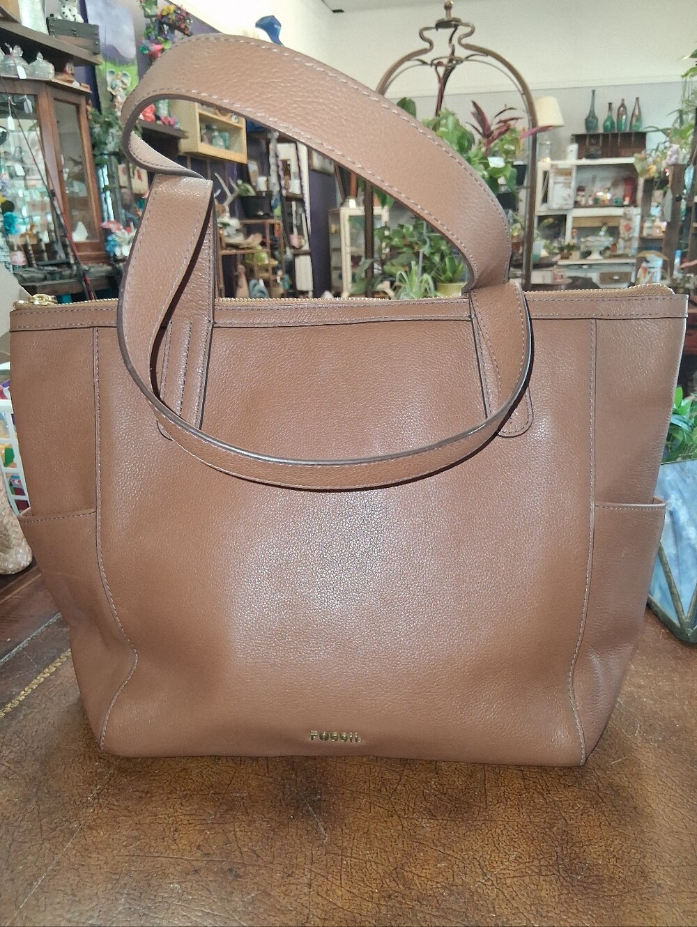 Fossil Brown Pebbled Leather Mimi Bag Purse